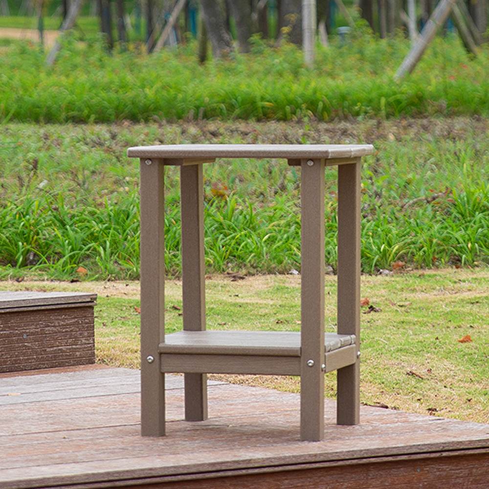 TTM004 Páirc Ghairdín Antique HDPE Patio Adirondack Meaitseáil Sraith Tábla Taobh Dronuilleogach