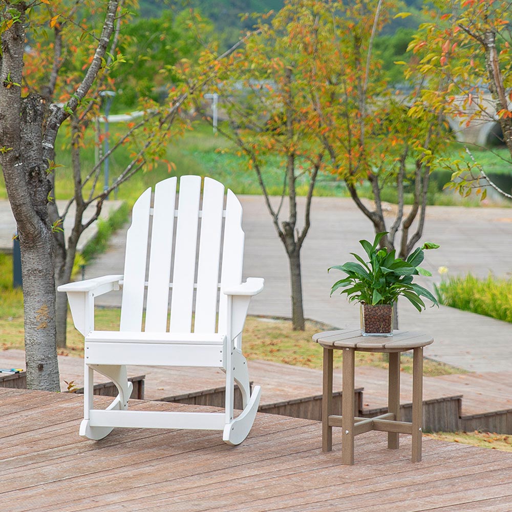 Socraigh ADS207 Adirondack Rocking Cathaoirleach Patio Garden Dearadh Adjustable HDPE Ábhar